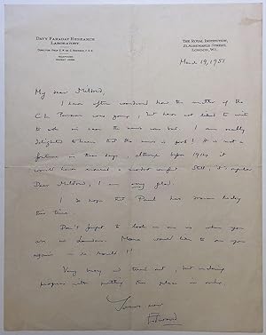 Autographed Letter Signed on "Royal Institution" letterhead