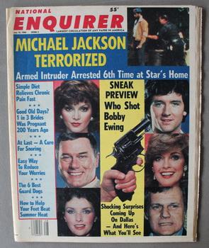 NATIONAL ENQUIRER - July 10/1984; Sneak Preview - Who Shot Bobby Ewing; Michael Jackson Terroried...