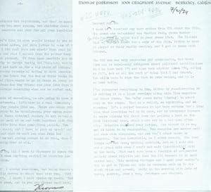 TLS Thomas Parkinson to his wife, Ariel Reynolds Parkinson, July 21, 1974. RE: family issues, IRS...