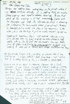 ALS Ariel Reynolds Parkinson to Thomas & Chrysa Parkinson, July 24, 1978. RE: letter written from...