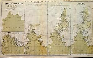 Five 1867 Maps of the Northernmost Lands on Earth, Discovered from 1616 to 1861. Reflecting Explo...