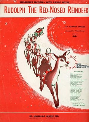 RUDOLF THE RED-NOSED REINDEER : Vocal, Piano :CHILDREN'S EDITION - WITH LARGE NOTES : SHEET MUSIC