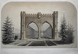 Kinzigbrücke, "Eiserne Gitterbrücke über die Kinzig bei Offenburg . erbaut von Carl Ruppert 1853".