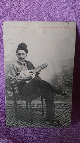POSTAL GUITARRISTA CATALAN, GRAND BAZAR ET NOUVELLES GALERIES, PERPIGNAN 1905