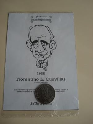 Florentino L. Cuevillas / M. Curros Enríquez. Medalla conmemorativa 40 aniversario Día das Letras...
