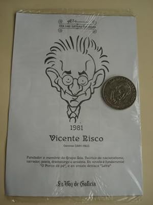 Vicente Risco / Luis Amado Carballo. Medalla conmemorativa 40 aniversario Día das Letras Galegas....