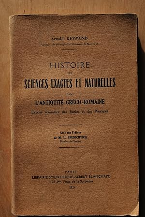 Histoire des sciences exactes et naturelles dans l'antiquité gréco-romaine.
