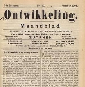 Ontwikkeling. Volksblad. 3de jaargang nr. 1, januari 1901, t/m 8e jaargang nr. 12, december 1906.