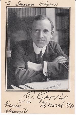 PORTRAIT OF JAMES LOUIS GARVIN, EDITOR OF THE BRITISH NEWSPAPER THE OBSERVER, INSCRIBED AND SIGNE...