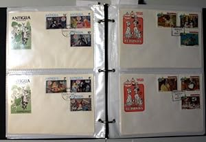 Walt Disney Animated Cartoon Stamps with Envelope; 56 first day cover Envelopes with 3 stamps on ...