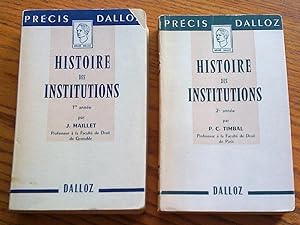 HISTOIRE DES INSTITUTIONS ET DES FAITS SOCIAUX, 1er et 2e année licence en droit (2 volumes)