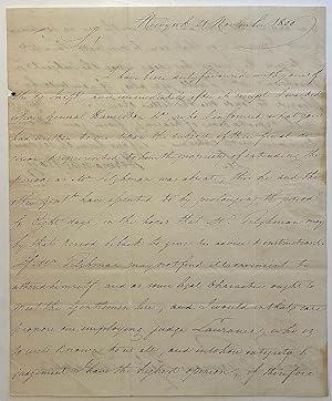 Important autographed letter signed to a former member of the Continental Congress