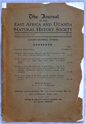 The Journal of the East Africa and Uganda Natural History Society, January and June, 1929, No. 35...