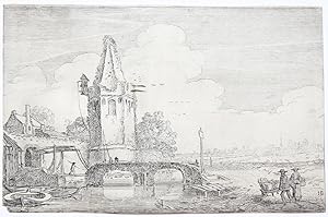 Tower on the river Niers [Set title: Amenissimae aliquot regiunculae. (4th volume)] in Niederrhein.