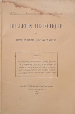 BULLETIN HISTORIQUE DU DIOCÈSE DE PAMIERS, COUSERANS ET MIREPOIX Nouvelle Série 14e Anneé N° doub...