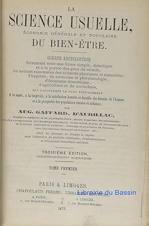 La Science usuelle économie générale et populaire du bien-être Tome premier