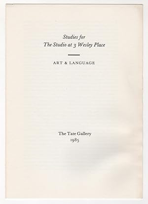 Art & Language : Studies for The Studio at 3 Wesley Place