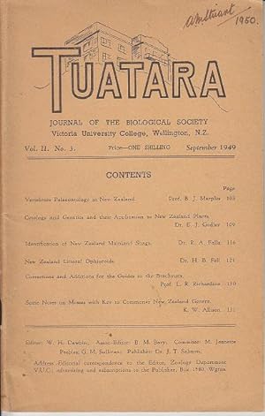 Tuatara. Journal of the Biological Society - 20 Issues 1949-1962