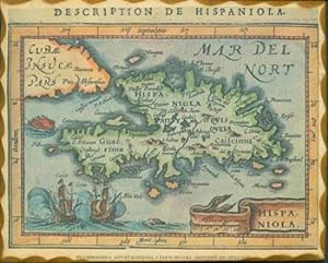 Hispaniola. Modern Reproduction of a hand-colored miniature map of Haiti & the Dominican Republic...