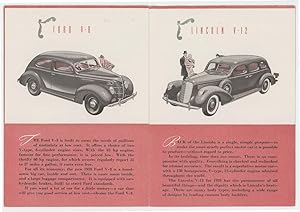The Ford Motor Company Presents Five Quality Cars FORD, MERCURY, LINCOLN 1939 BROCHURE)