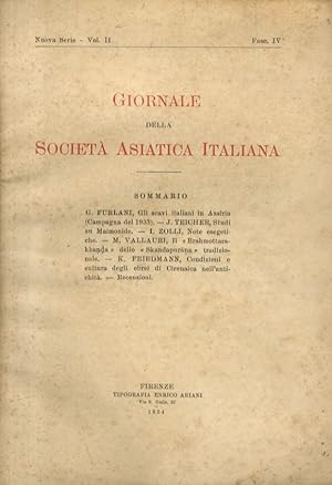 GIORNALE della Società Asiatica Italiana. Nuova serie. Vol. II. Fasc. IV.