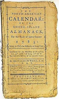 THE NORTH-AMERICAN CALENDAR: OR, THE RHODE-ISLAND ALMANACK, FOR THE YEAR OF LORD CHRIST 1785.BY B...