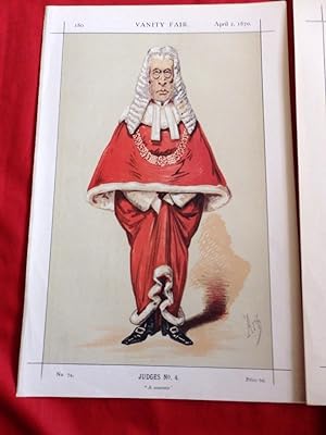 "Red Robed Judge". Vanity Fair Print No 4. 1870 by "Arn"