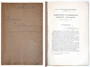HYDROSCOPIE ET RABDOMANCIE Généralités - Bibliographie. 1912