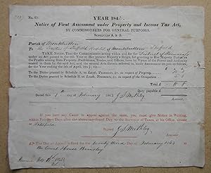 Document: Sheffield Interest. Assessment Property & Tax. 1843.