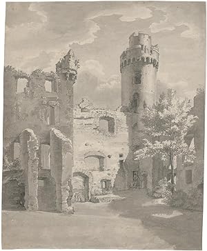 Schloßruine Auerbach mit dem Südturm, Hofansicht, 1819.