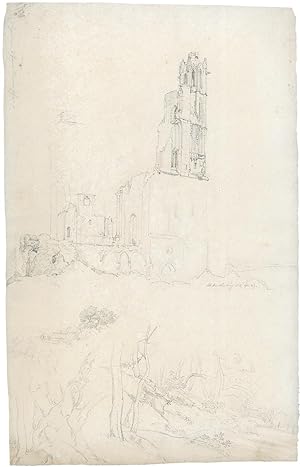 Kloster Limburg bei Bad Dürkheim, darunter eine Landschaftsstudie, 1819/23.