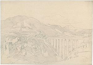 Spoleto. Blick auf den Viadukt Ponte delle Torri, 1825.