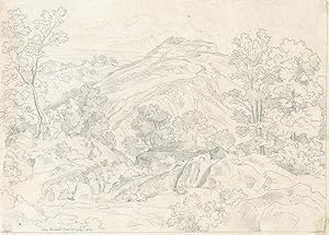 Landschaft bei Olevano mit Blick auf Civitella (Bellagra), Februar 1827.