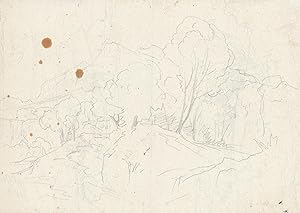 Sizilianische Landschaften. Zwei Zeichnungen auf einem Blatt, Sommer 1844.