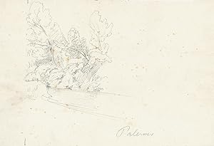 Studie mit Bäumen und Büschen, Sommer 1844.