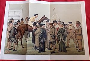 "Newmarket". Vanity Fair Lithograph. Double sized WINTER Number Plate 1885