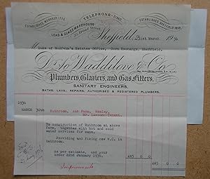 Duke of Norfolk Estates, Sheffield. Invoice from Waddilove & Co, Plumbers. 1936.