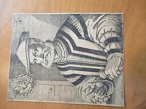 Unidentified Woodcut Portrait By Christopher Van Sichem