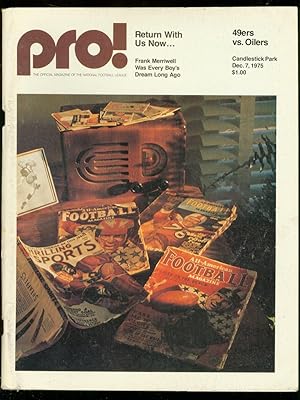 NFL--PRO! DEC 7 1975-49ERS V OILERS PROGRAM-PULPS COVER VG