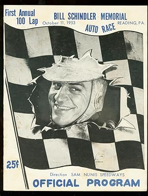 100 Lap Bill Schindler Memorial Auto Race Program 10/11/1953- Reading