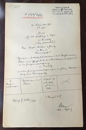 Inscription de la société REICHENBERG au registre du commerce de Vienne. Eintragung im Handelsreg...