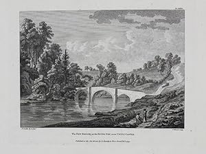 Original Antique Engraving Illustrating a View of 'The New Bridge, on the River Dee, Near Chirk C...