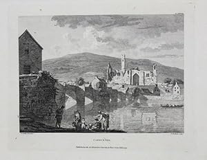 Original Antique Engraving Illustrating a View of 'Carrick Beg' By Paul Sandby. Titled and Dated ...
