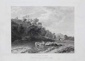 Original Antique Engraving Illustrating a 'View Near Dalton' By Paul Sandby. Titled and Dated 1785