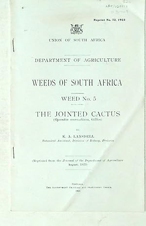 Weeds of South Africa. WEED No. 5. The Jointed Cactus