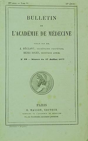 Charbon et septicémie. In : Bulletin de l'Académie de médecine (Paris, G. Masson), 1877, 2ème sér...