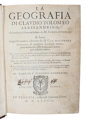 La Geografia di Claudio Tolomeo Alessandrino, Già tradotte di greco in italiano da M. Giero. Rusc...