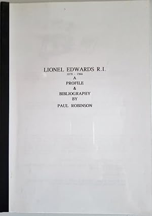Lionel Edwards R.I. 1878-1966. A Profile & Bibliography