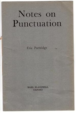 Notes on punctuation [cover title]