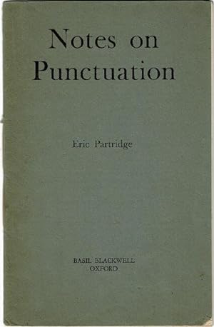 Notes on punctuation [cover title]